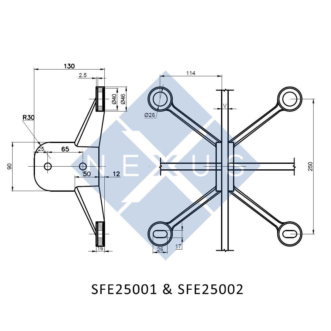 Spider System Routels Fin Type 4-Leg Spider - SFE25001 + SFE25002 - NEXUS