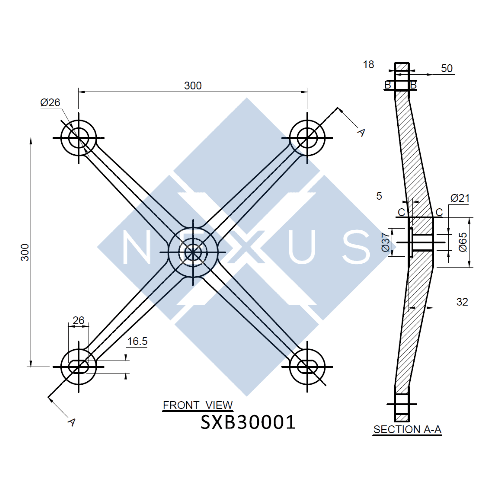 Spider System Routels X-Type 4-Leg Spider - SXB30001 - NEXUS