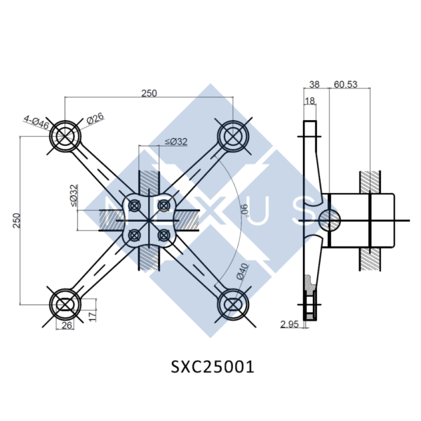 Spider System Routels X-Type 4-Leg Spider - SXC25001 - NEXUS