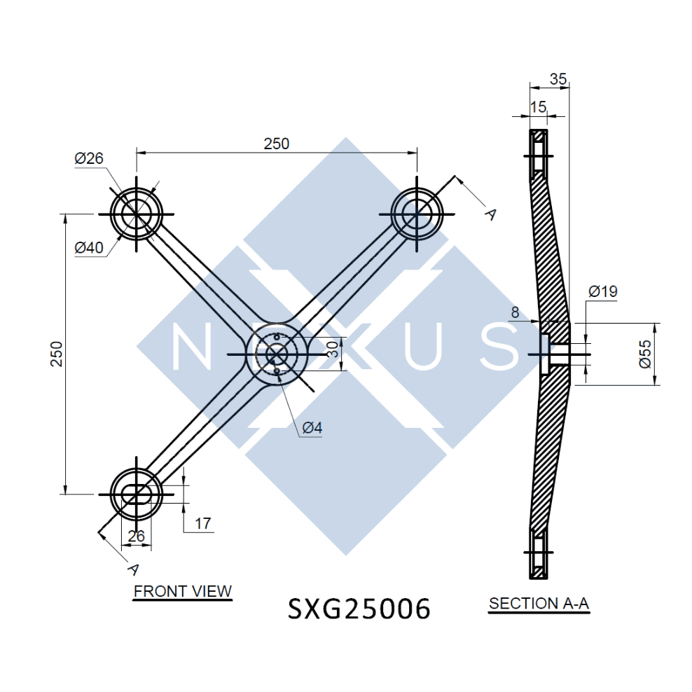 Spider System Routels X-Type 3-Leg Spider - SXG25006 - NEXUS